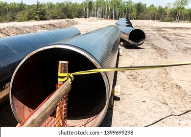 Construction Of The Pipeline Of Liquefied Natural Gas From The LNG Terminal At Swinoujscie In Poland, Silesia, Section Tworog - Tworzen
