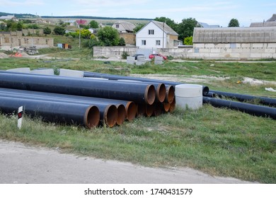 Construction Of The Pipeline. A Underground Gas Pipeline, Pipeline Laying Underground.