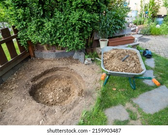 Construction Of A Pond In The Garden