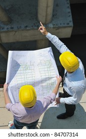 Construction Project Business Man Architect Engineer Manager At Construction Site