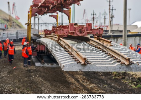 Construction of the railway.