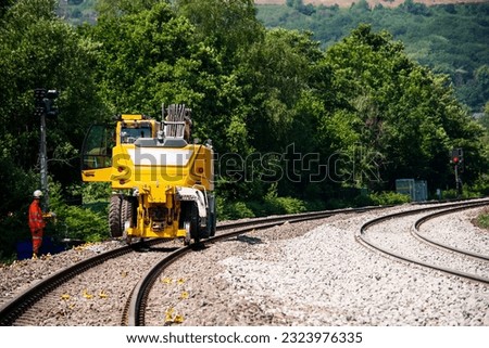 construction of a railway track, work on a railway in England