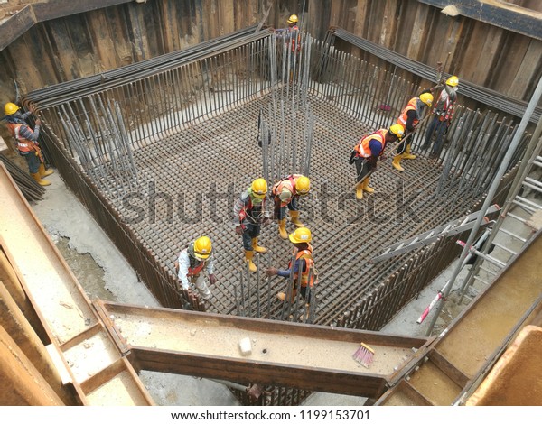 Construction Rc Pile Cap Using Cofferdam Stock Photo (Edit Now) 1199153701