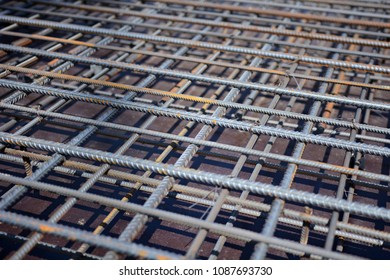 Construction Rebar Steel Work Reinforcement Conncrete Stock Photo 