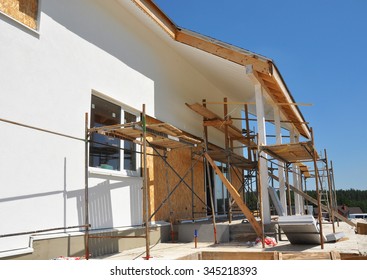  Construction Or Repair Of The Rural House With Skylights, Eaves, Windows, Fixing Facade, Insulation, Plastering And Painting House Facade Wall.
Install Plastic Siding Soffits And Eaves Exterior.