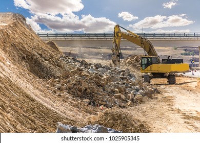Construction of a road. Earth movement