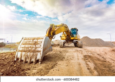 Construction of a road. Earth movement