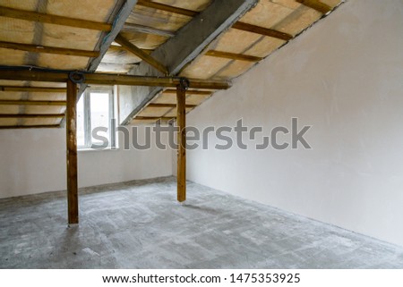 Unfinished building interior, detail of a white room.