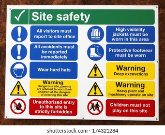 Construction Signs Building Site Construction Environments Stock Photo ...