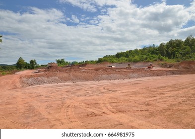 Construction site and Construction activities with beautiful blue sky