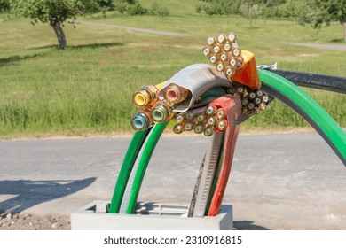 Construction site and Broadband cable to develop rural areas
