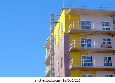 construction site building insulation yellow polyurethane