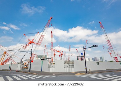 Construction site crane