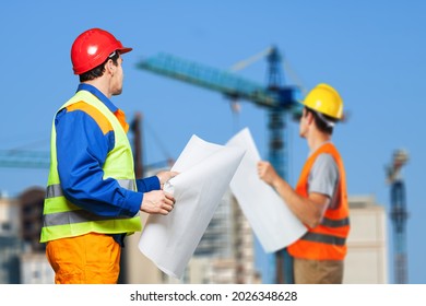 Construction Site Engineer Building Inspection Documents Stock Photo ...