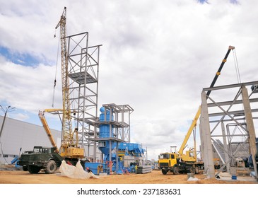 Construction Site, construction machinery, bulldozer, excavation, factory