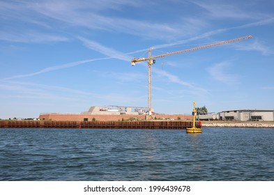 Construction Site For The Construction Of A Mobile Dam Called The Mose Project To Avoid Damage From Floods And Sea Level Rise The City Of Venice In Italy