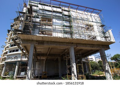 The construction site. Construction of the new building - Shutterstock ID 1856131918