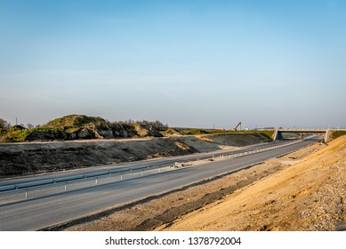 Construction Site Of A New Highway To The Crown Princess Mary Bridge In Frederikssund, Denmark, April 5, 2019