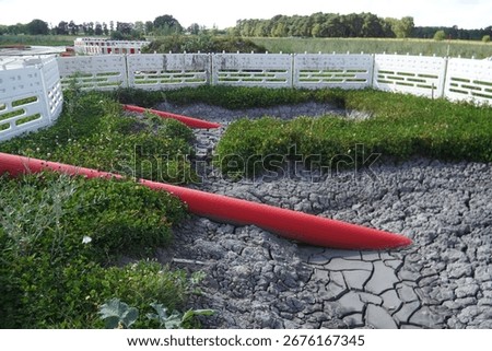 Construction site: New technology for laying underground high-voltage cables in Germany. Transporting green electricity from the North Sea 700 km via highvoltage lines.