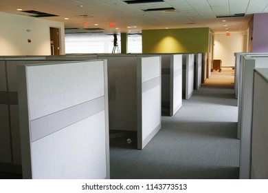 Construction Site Of Office Cubicle Installation And Renovation                 