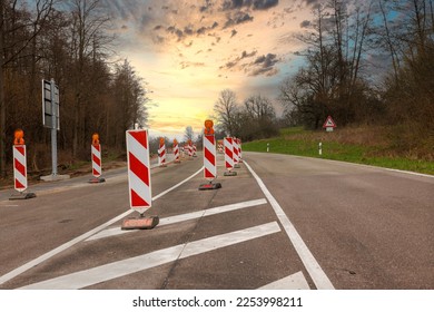 Construction site on a country road