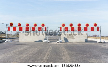 Construction site and roadblock