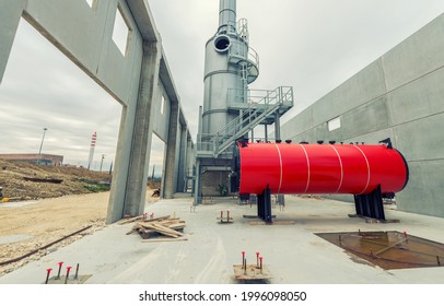 Construction Site With Rotary Kiln.