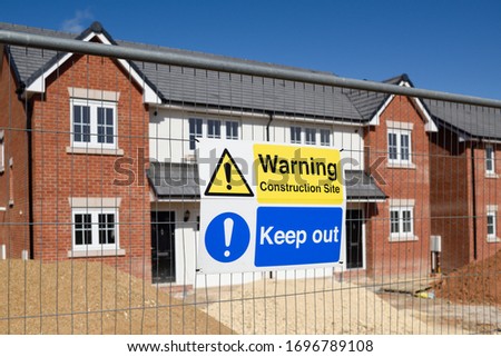 Construction site rules and regulations notice. Keep Out Warning Construction site.