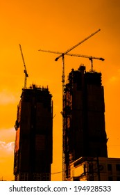 Construction Site Silhouettes Stock Photo 194928533 | Shutterstock