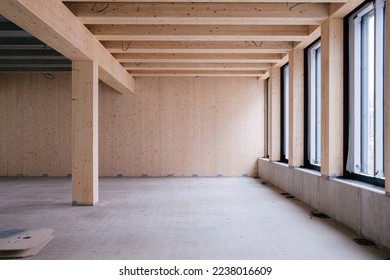 construction site of a Timber-concrete composite office building  - Shutterstock ID 2238016609