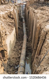 Construction Site Underground Oil Gas Pipelinework Stock Photo (Edit ...