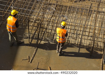 Construction site workers