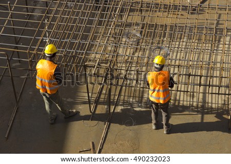 Construction site workers