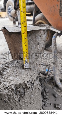 Construction slump test on site