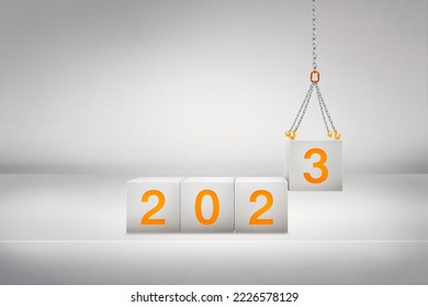 construction start working in the new year 2023: successful real estate, business, concept, and idea. - Shutterstock ID 2226578129