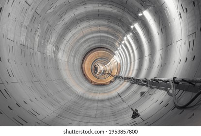 Construction the subway tunnel  Concrete liner plate  High quality photo