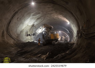 construction of a subway tunnel under the city - Powered by Shutterstock