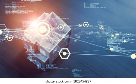 Construction technology concept. ConTech. Smart house.