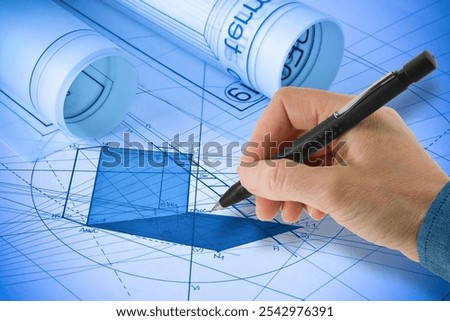 Construction of three-dimensional polygons according to the rules of descriptive geometry.