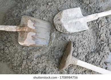 Construction Tools For Mixing Concrete. Close-up