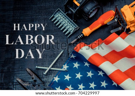 construction tools with text for Labor day