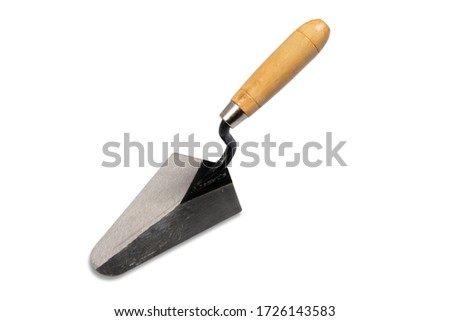 Construction Trowel in a white background. Up view