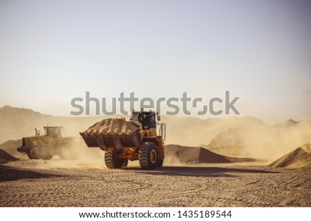Construction Vehicles in Desert working 