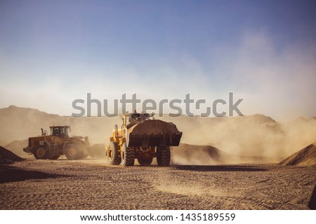 Construction Vehicles in Desert working 