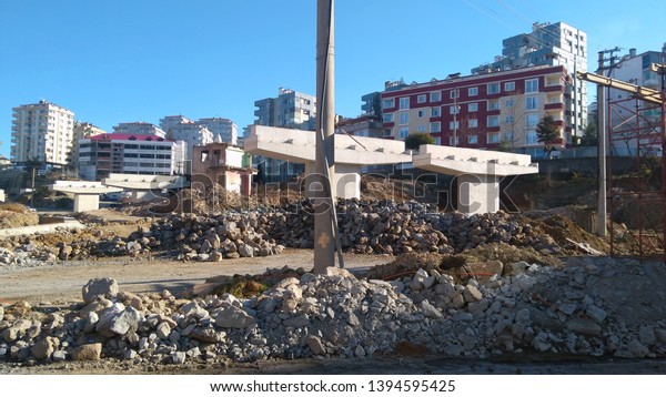 construction of viaduct\
construction site\
view
