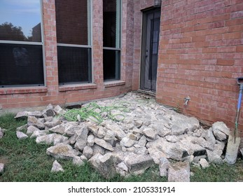 Construction Waste, Concrete Patio Demolished To Make A Bigger, Newer Patio In The Backyard