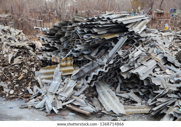 Construction Waste Dismantled Roof Building Stock Photo 1368714866 ...