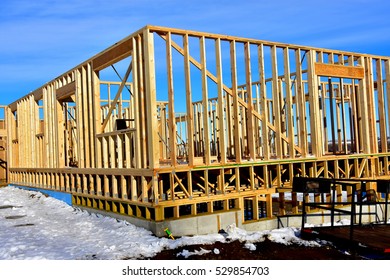 Construction Wood Frame Apartment Building Stock Photo 529854703 ...