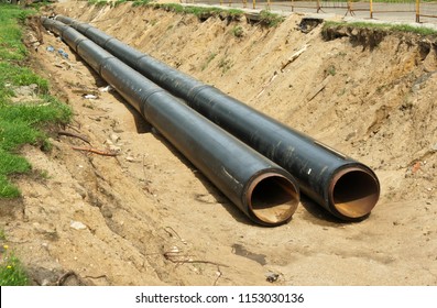 Construction Work Pipe Laying Repair Communications Stock Photo (Edit ...