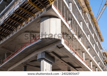 construction work uncompleted, abstract building architecture concept at the construction site